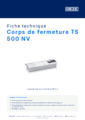 Corps de fermeture TS 500 NV Fiche technique FR
