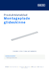 Montageplade glideskinne Produktdatablad DA