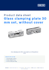 Glass clamping plate 30 mm set, without cover Product data sheet EN
