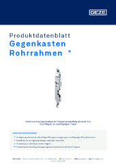Gegenkasten Rohrrahmen  * Produktdatenblatt DE