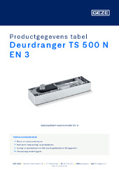 Deurdranger TS 500 N EN 3 Productgegevens tabel NL