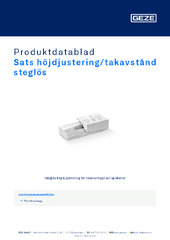Sats höjdjustering/takavstånd steglös Produktdatablad SV