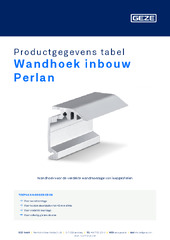 Wandhoek inbouw Perlan Productgegevens tabel NL