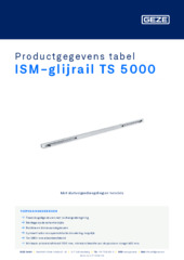 ISM-glijrail TS 5000 Productgegevens tabel NL