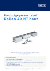 Rollan 40 NT hout Productgegevens tabel NL