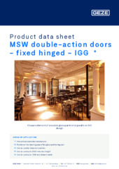 MSW double-action doors - fixed hinged - IGG  * Product data sheet EN