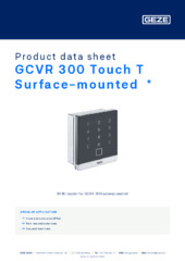 GCVR 300 Touch T Surface-mounted  * Product data sheet EN