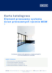 Element przesuwny systemu ścian przesuwnych ręcznie MSW  * Karta katalogowa PL