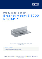 Bracket mount E 3000 NSK AP  * Product data sheet EN