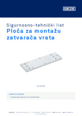 Ploča za montažu zatvarača vrata Sigurnosno-tehnički list HR