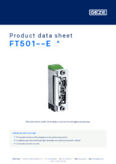 FT501--E  * Product data sheet EN