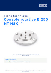 Console rotative E 250 NT NSK  * Fiche technique FR