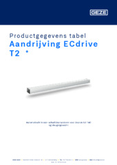 Aandrijving ECdrive T2  * Productgegevens tabel NL