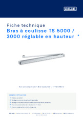 Bras à coulisse TS 5000 / 3000 réglable en hauteur  * Fiche technique FR
