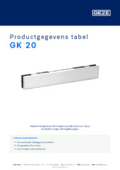 GK 20 Productgegevens tabel NL