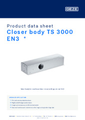 Closer body TS 3000 EN3  * Product data sheet EN