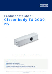 Closer body TS 2000 NV Product data sheet EN