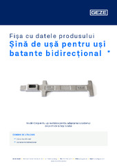 Șină de ușă pentru uși batante bidirecțional  * Fișa cu datele produsului RO