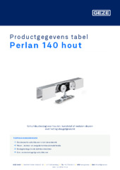 Perlan 140 hout Productgegevens tabel NL