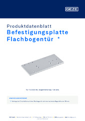 Befestigungsplatte Flachbogentür  * Produktdatenblatt DE