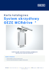System skrzydłowy GEZE MCRdrive  * Karta katalogowa PL