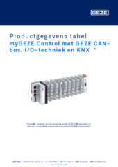 myGEZE Control met GEZE CAN-bus, I/O-techniek en KNX  * Productgegevens tabel NL