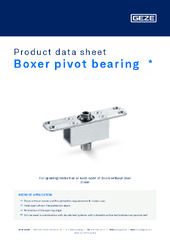 Boxer pivot bearing  * Product data sheet EN