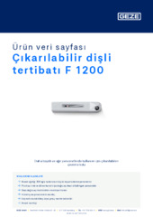 Çıkarılabilir dişli tertibatı F 1200 Ürün veri sayfası TR