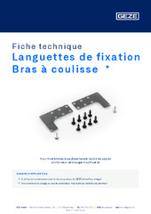 Languettes de fixation Bras à coulisse  * Fiche technique FR
