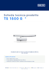 TS 1500 G  * Scheda tecnica prodotto IT