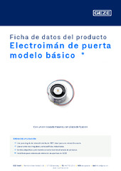 Electroimán de puerta modelo básico  * Ficha de datos del producto ES