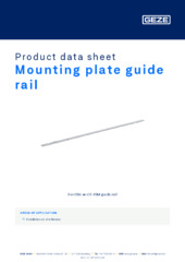 Mounting plate guide rail Product data sheet EN