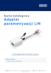 Adapter parametryzacji LIN Karta katalogowa PL