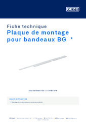 Plaque de montage pour bandeaux BG  * Fiche technique FR