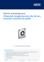 Chwytak magnetyczny do drzwi, montaż naścienny podt.  * Karta katalogowa PL