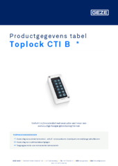 Toplock CTI B  * Productgegevens tabel NL