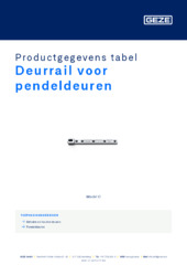 Deurrail voor pendeldeuren Productgegevens tabel NL