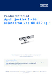 Apoll tjocklek 1 - för skjutdörrar upp till 350 kg  * Produktdatablad SV