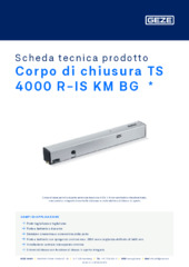 Corpo di chiusura TS 4000 R-IS KM BG  * Scheda tecnica prodotto IT