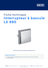 Interrupteur à bascule LS 990 Fiche technique FR