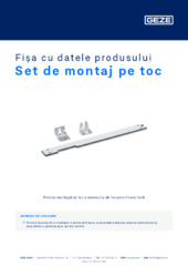 Set de montaj pe toc Fișa cu datele produsului RO