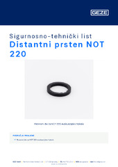 Distantni prsten NOT 220 Sigurnosno-tehnički list HR