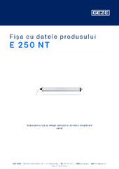 E 250 NT Fișa cu datele produsului RO