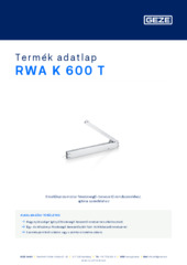 RWA K 600 T Termék adatlap HU