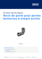 Rails de porte pour portes battantes à simple action Fiche technique FR