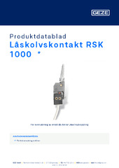 Låskolvskontakt RSK 1000  * Produktdatablad SV