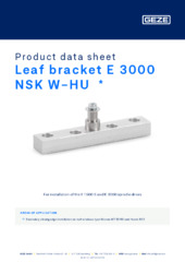Leaf bracket E 3000 NSK W-HU  * Product data sheet EN