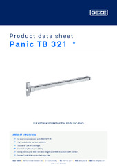Panic TB 321  * Product data sheet EN