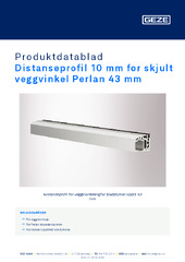Distanseprofil 10 mm for skjult veggvinkel Perlan 43 mm Produktdatablad NB