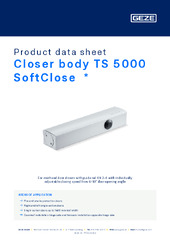 Closer body TS 5000 SoftClose  * Product data sheet EN